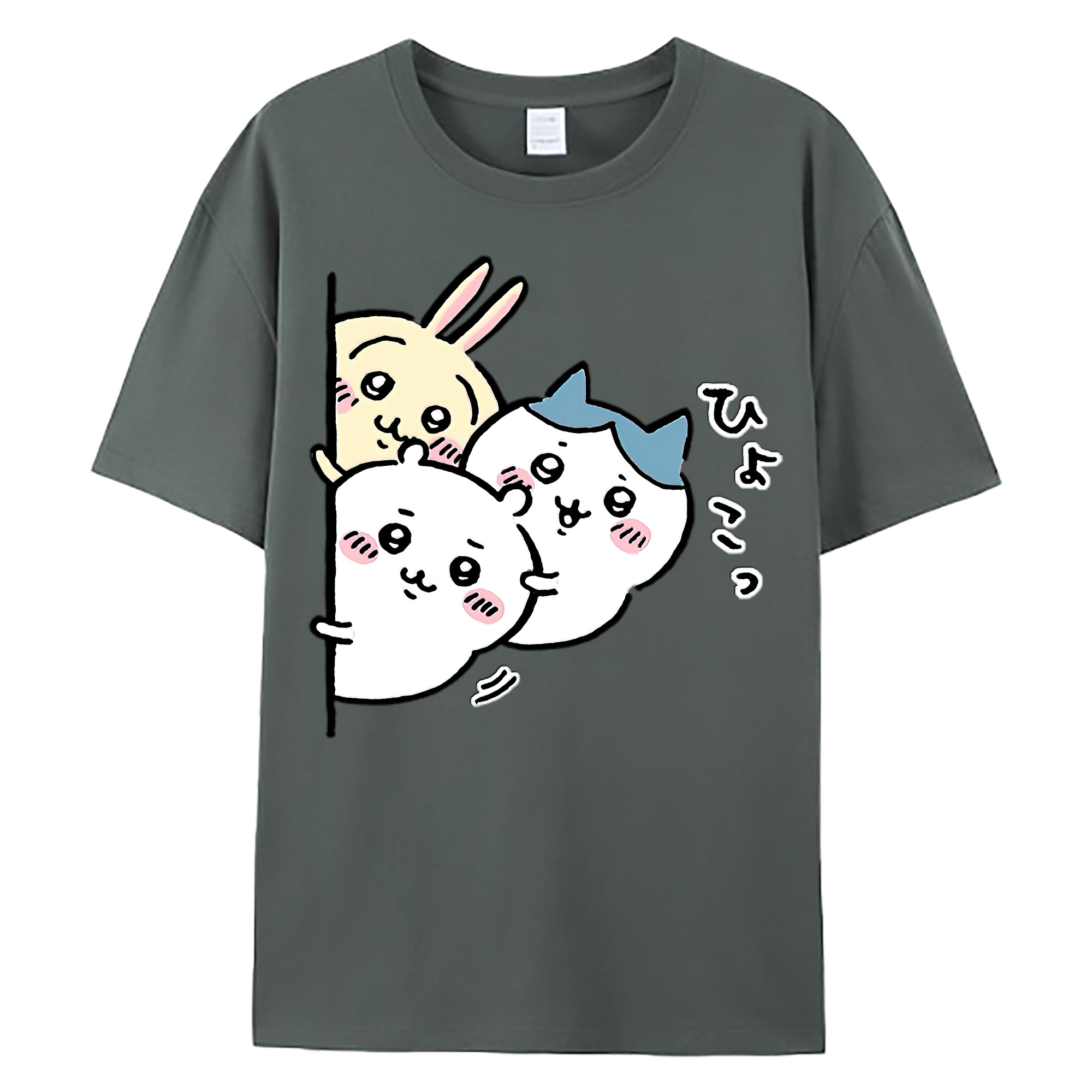 （画像用） ちいかわ うさぎ Chii-kawa usagi 綿100％ メンズ半袖Tシャツ｜肌触りやわらか＆通気性